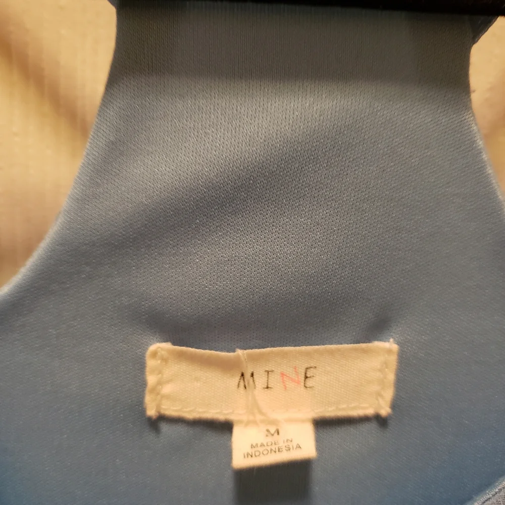 Mine Mini Cross Back‎ Blue Fully Lined Dress Size Meduim.